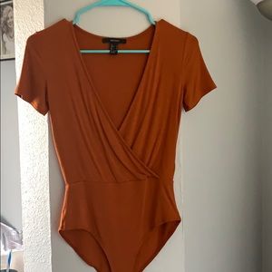 VNeck Orange Bodysuit